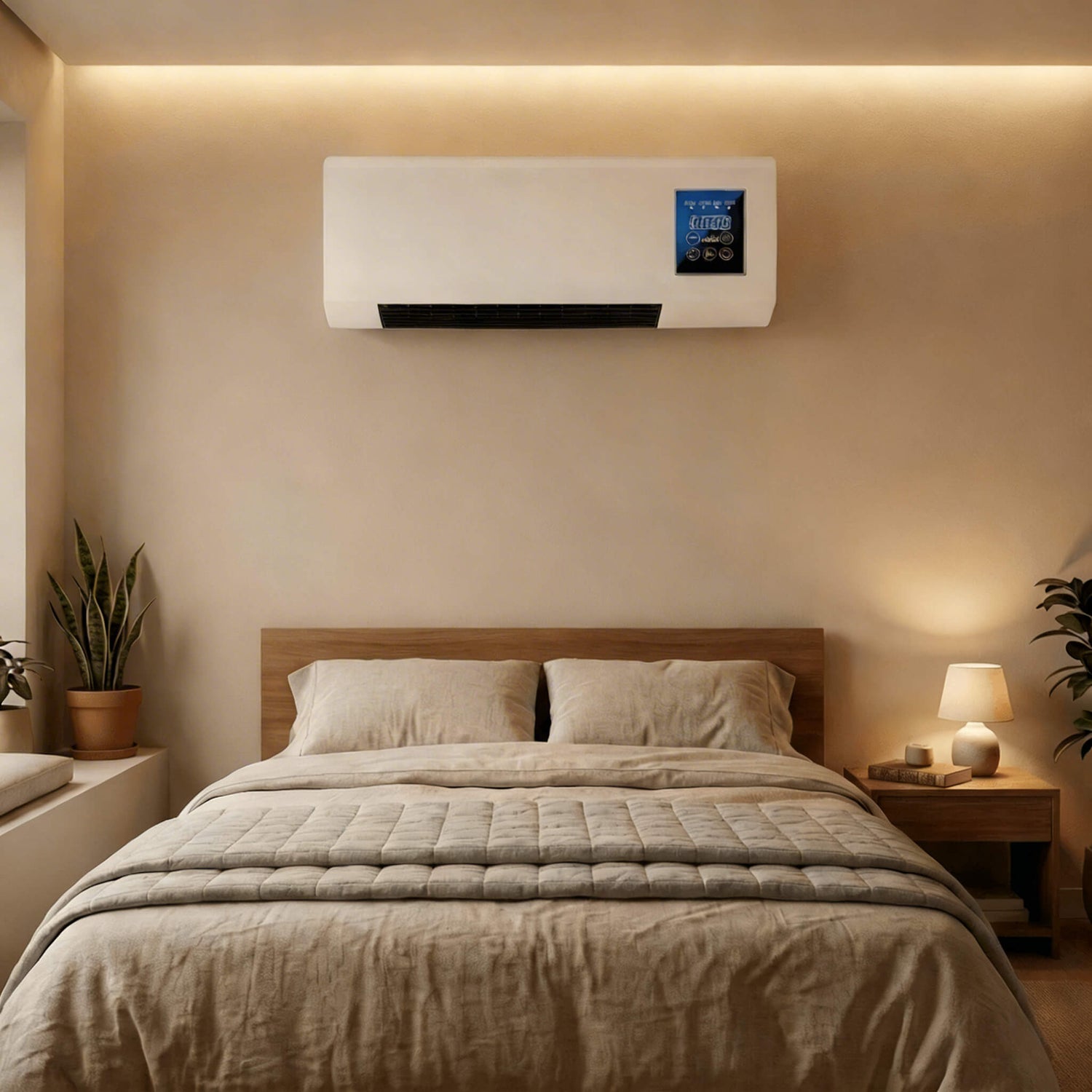 mini wall air conditioner providing quiet cooling during night sleep